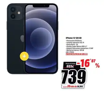 MediaWorld iPhone 12 128 GB offerta