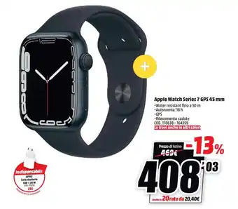 MediaWorld Apple Watch Series 7 GPS 45 mm offerta