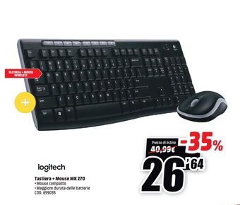 MediaWorld Logitech Tastiera + Mouse MK 270 offerta