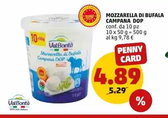 PENNY Mozzarella di bufala campana dop 10 pz x 50g offerta
