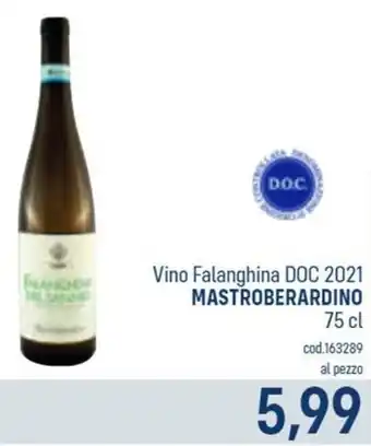Talento Professional Store Mastroberardino Vino Falanghina DOC 2021 75 cl offerta