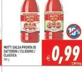 Mutti Salsa Pronta Di Datterini 350g
