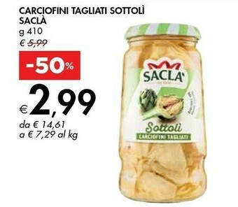 Bennet Saclà Carciofini Tagliati Sottoli offerta