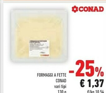 Conad Conad Formaggi A Fette 130 G offerta