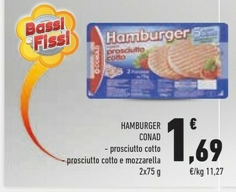 Conad Conad - Hamburger A Base Di Prosciutto Cotto 150 G(ml) offerta