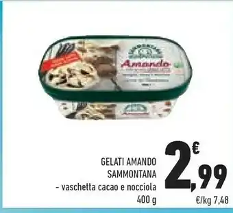 Conad Sammontana Amando Il Buon Gelato Senza Latte Vaniglia, Cacao E Nocciola 400 G(ml) offerta