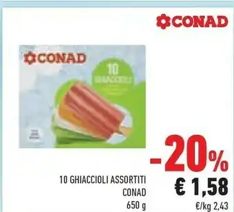 Conad Conad 10 Ghiaccioli 650 G offerta
