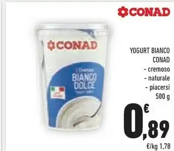 Conad Conad Yogurt Bianco Dolce / Naturale / Piacersi 500 G offerta
