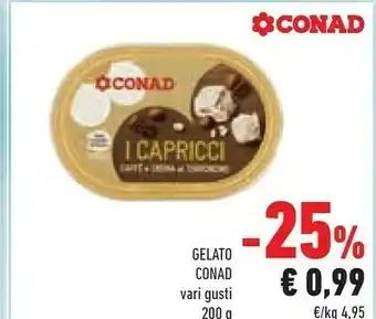 Conad Conad - Gelato Nocciola Gianduia E Granella Di Nocciola Tostata 200 G(ml) offerta