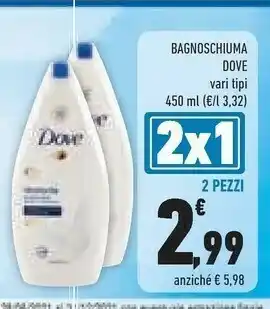 Conad Dove Bagnoschiuma 450 Ml offerta