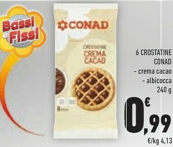 Conad Conad - Crostatine Crema Cacao 240 G(ml) offerta