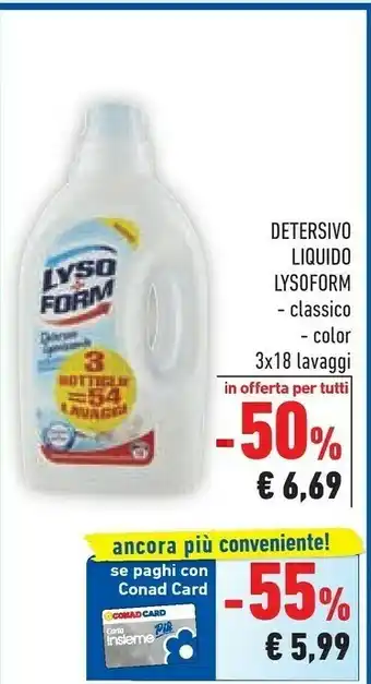 Conad Lysoform Detersivo Liquido Classico / Color offerta