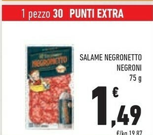 Conad Negroni Salame offerta