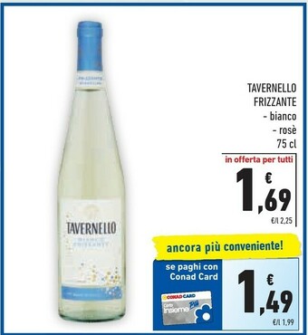Conad Tavernello Vino Bianco Frizzante 750 G(ml) offerta