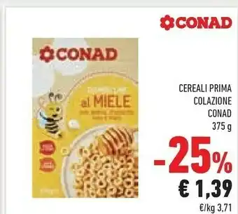 Conad Miele Conad Cereali Prima Colazione 375 G offerta