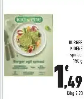 Conad Kioene Burger Agli Spinaci 150 G(ml) offerta