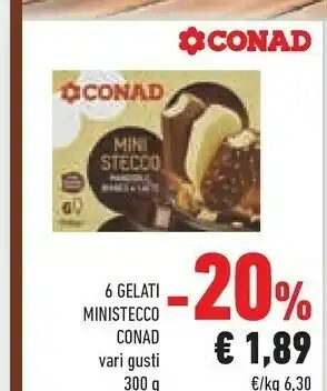 Conad Conad 6 Gelati Ministecco Cioccolato offerta