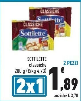 Conad Mondelez Sottilette Le Originali Classiche 200 G(ml) offerta