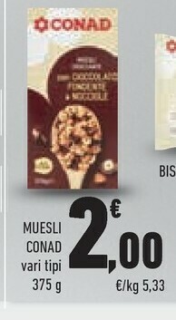 Conad Conad - Muesli Alla Frutta Biologico 375 G(ml) offerta