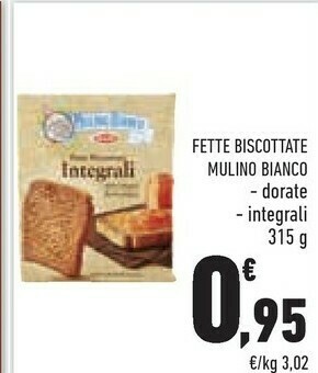 Conad Mulino Bianco Fette Biscottate Le Integrali 315 G(ml) offerta