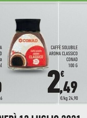 Conad Conad Caffè Solubile Aroma Classico offerta