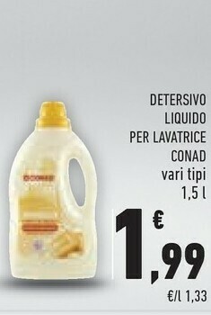 Conad Conad Detersivo Liquido Per Lavatrice offerta