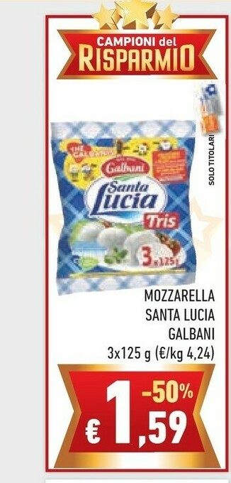 Conad Galbani Mozzarella Santa Lucia 125 G(ml) offerta