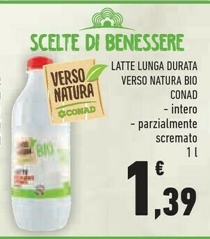 Conad Conad Latte Lunga Durata Verso Natura offerta