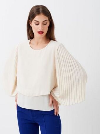 Rinascimento Blusa con maniche ampie plissé offerta