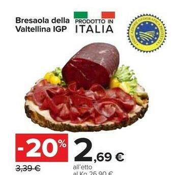 Carrefour Valtellina Bresaola offerta
