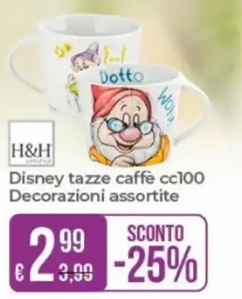 Portobello H&H Disney tazze caffè cc100 Decorazioni assortite offerta