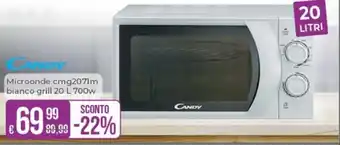 Portobello Candy Microonde cmg2071m bianco grill 20 L 700w offerta