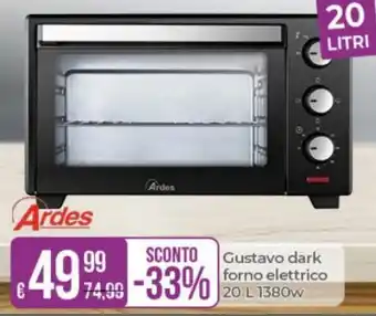 Ardes Gustavo dark forno elettrico 20 L 1380w