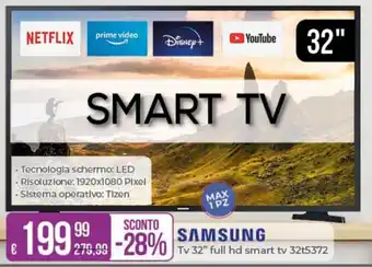 Portobello Samsung Tv 32" full hd smart tv 32t5372 offerta