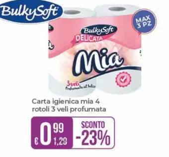Portobello Bulky Soft Carta Igienica mia 4 rotoli 3 veli profumata offerta