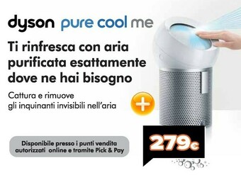 Expert Dyson Pure Cool Me Purificatore 59 DB Argento, Bianco 40 W offerta