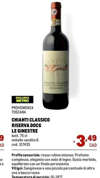 Metro Chianti offerta
