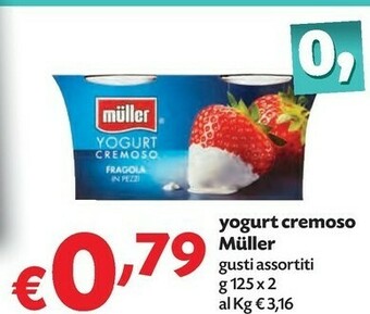 Pam Muller Yogurt Cremoso Fragola In Pezzi 250 G(ml) offerta