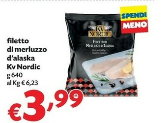 Pam Kv nordic Filetto Di Merluzzo D'Alaska Congelato 640 G(ml) offerta