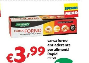 Pam Rapid Carta Forno Antiaderente Per Alimenti offerta