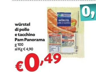 Pam Pam Panorama - Würstel Di Tacchino E Pollo 100 G(ml) offerta