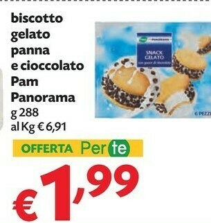 Pam Pam Panorama Biscotto Gelato Panna E Cioccolato offerta