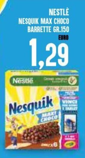Iper Pellicano Nestlé Nesquik Max Choco barrette 150 gr offerta