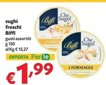 Pam Biffi Sugo Con Funghi Porcini 100% Vegetale Sughi Freschi 150 G(ml) offerta