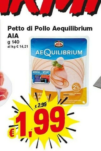 Prix Quality Aia Petto Di Pollo Al Forno Aequilibrium 140 G(ml) offerta