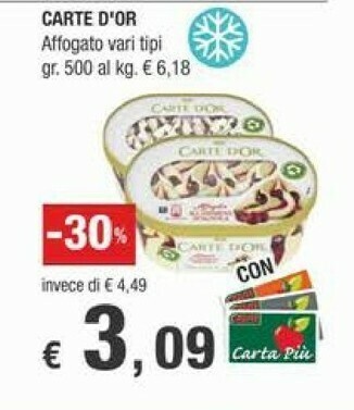 Crai Carte d'or Gelati algida offerta