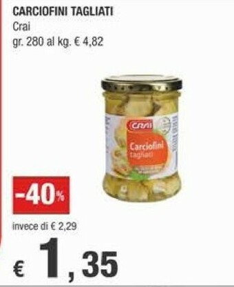Crai Carciofini sott'olio offerta