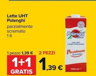 Carrefour Polenghi Latte UHT Parzialmente Scremato 1000 G(ml) offerta