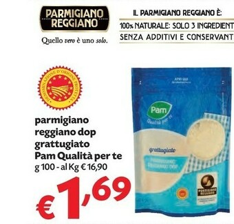 Pam Pam Parmigiano Reggiano Dop Grattugiato Qualità Per Te offerta