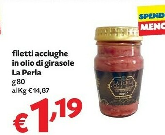 Pam La Perla Filetti Acciughe In Olio Di Girasole offerta